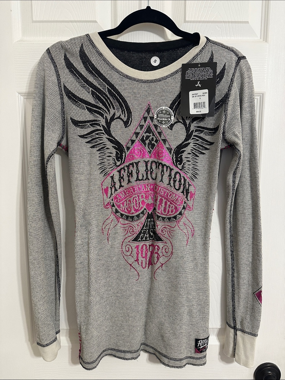 Affliction "Queen of Spades" / American Customs reversible thermal long-sleeve